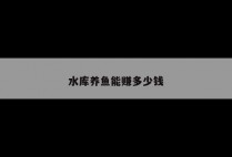 水库养鱼能赚多少钱