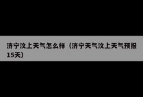 济宁汶上天气怎么样（济宁天气汶上天气预报15天）