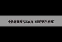 今天巨野天气怎么样（巨野天气明天）