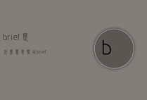 brief是什么意思（探店brief是什么意思）