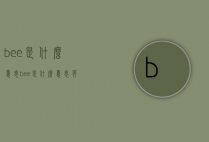 bee是什么意思（bee是什么意思英语）