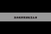 洗衣机转筒波轮怎么拿