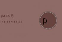 pants是什么意思的简单介绍