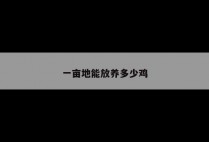 一亩地能放养多少鸡