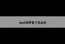ipad没声音了怎么办