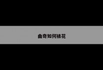 曲奇如何裱花