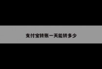 支付宝转账一天能转多少