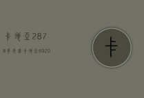 卡地亚2878多少钱（卡地亚6920078报价）