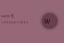 water是什么化妆品牌子的简单介绍