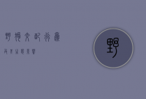 野狗交配行为及其生态影响