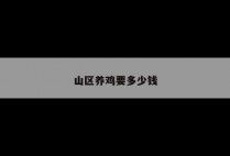 山区养鸡要多少钱