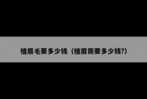 植眉毛要多少钱（植眉需要多少钱?）