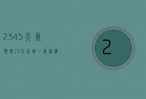 2345天气预报15天查询一周，精准预测，轻松掌握未来天气变化