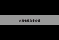 大青龟现在多少钱