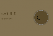 con是什么意思（confidence是什么意思）