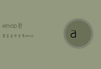 aesop什么产品好用吗（aesop什么档次）