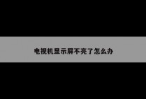 电视机显示屏不亮了怎么办
