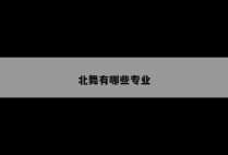 北舞有哪些专业