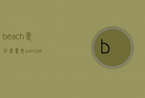 beach是什么意思（sunnybeach是什么意思）