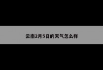 云南2月5日的天气怎么样