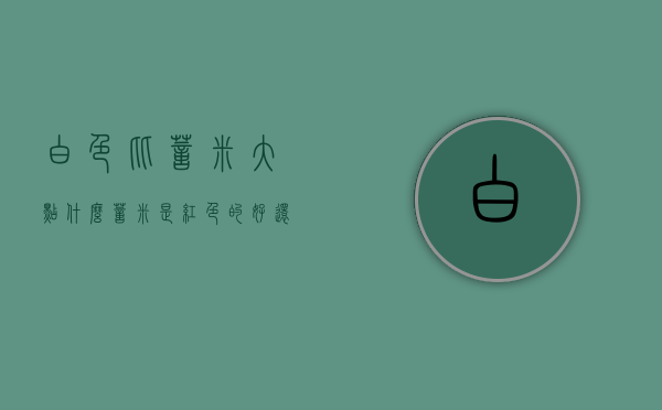 白色比薏米大点什么（薏米是红色的好还是白色的好）