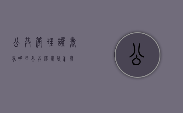 公共管理证书有哪些（公共证书是什么）