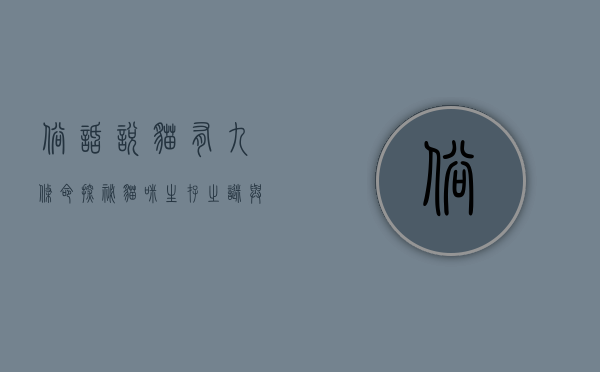 俗话说猫有九条命，探秘猫咪生存之谜与文化象征