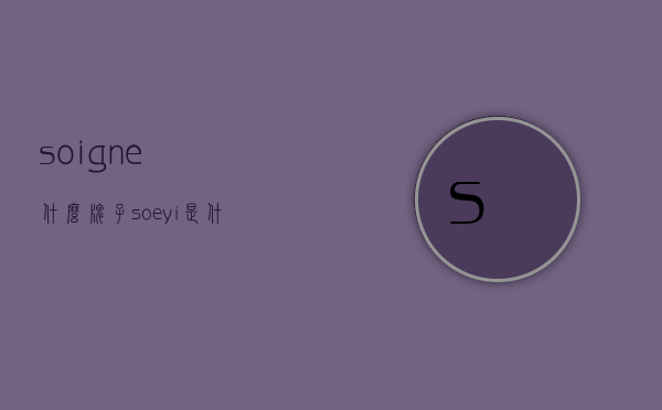 soigne什么牌子（soeyi是什么牌子）