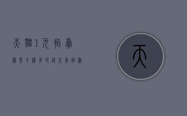 天猫1元拍卖苹果手机多少钱（京东拍卖苹果手机）