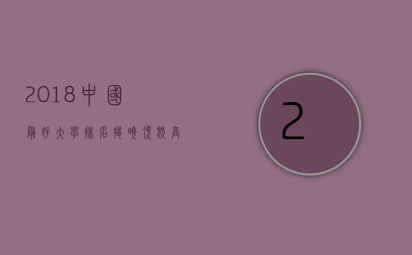 2018中国最好大学排名揭晓，顶尖高校的竞争与格局分析