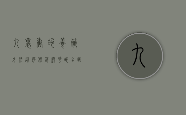 九里香的养殖方法，从选种到开花的全面指南