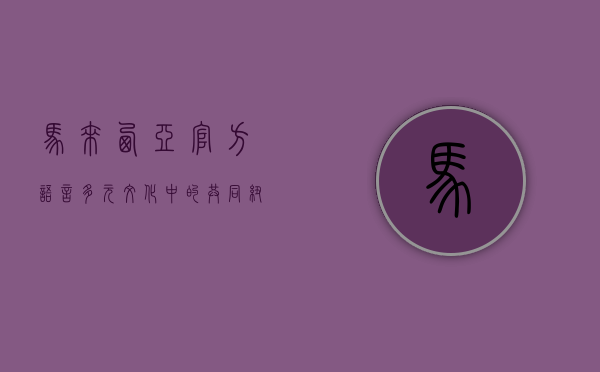 马来西亚官方语言，多元文化中的共同纽带