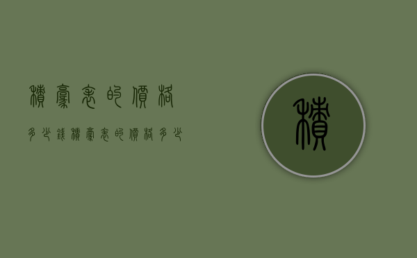 积豪表的价格多少钱（积豪表的价格多少钱一个）