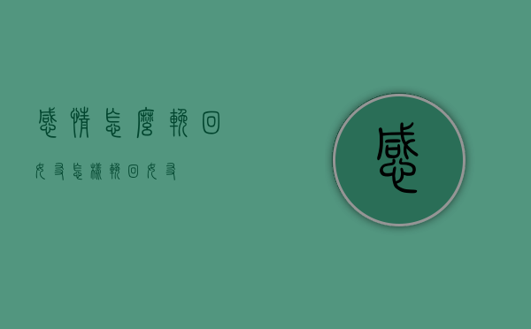 感情怎么挽回女友（怎样挽回女友）