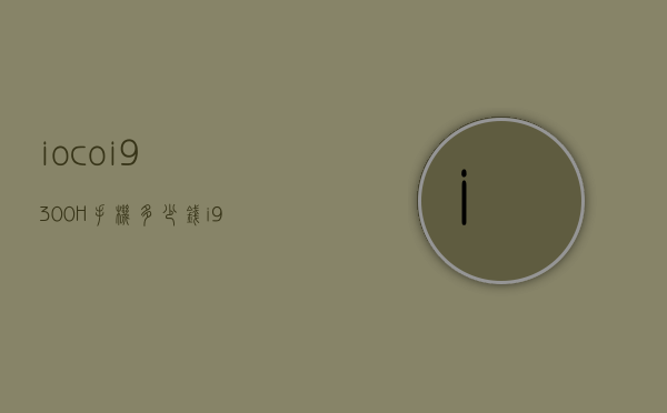 iocoi9300H手机多少钱（i912900k售价）