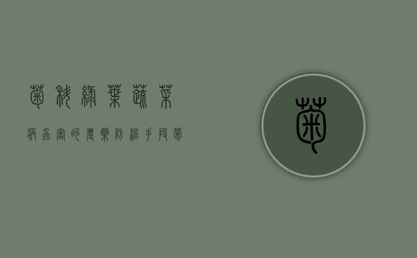 菊科绿叶蔬菜病虫害的农药防治手段（菊科植物蔬菜都有哪些）