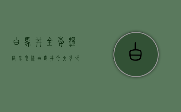 白马井全年温度怎么样（白马井今天多少度）