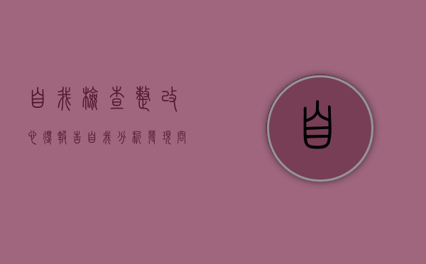 自我检查整改心得报告（自我分析，发现问题）