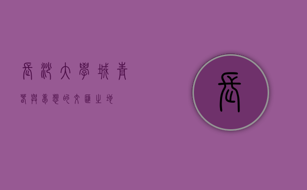 长沙大学城，青春与梦想的交汇之地