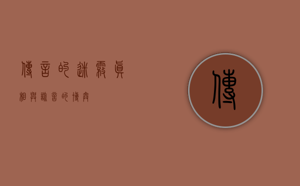 传言的迷雾，真相与谎言的博弈