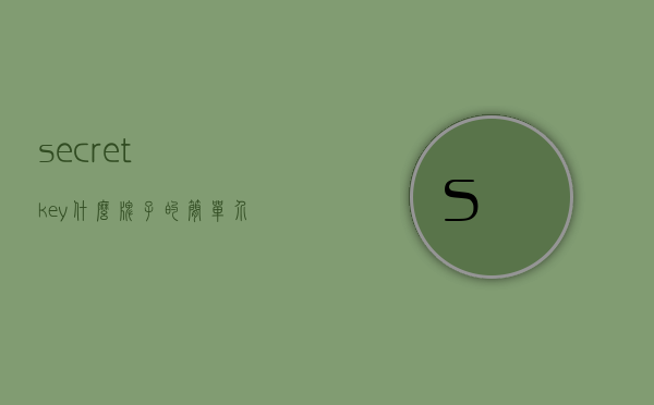 secretkey什么牌子的简单介绍