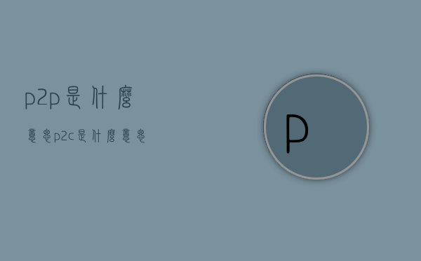 p2p是什么意思（p2c是什么意思）