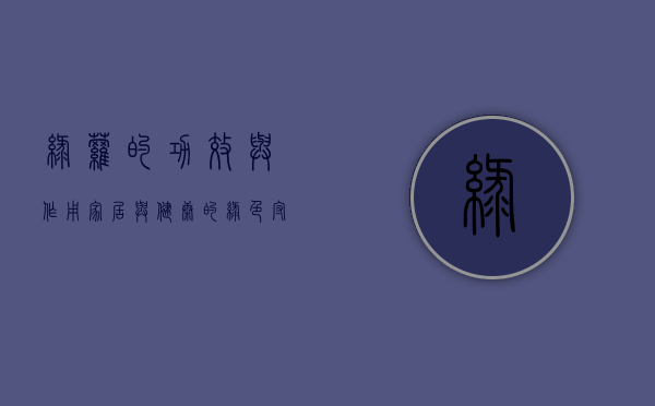 绿萝的功效与作用，家居与健康的绿色守护者