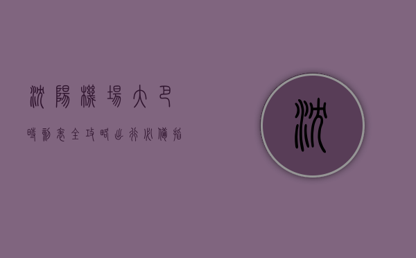 沈阳机场大巴时刻表全攻略，出行必备指南