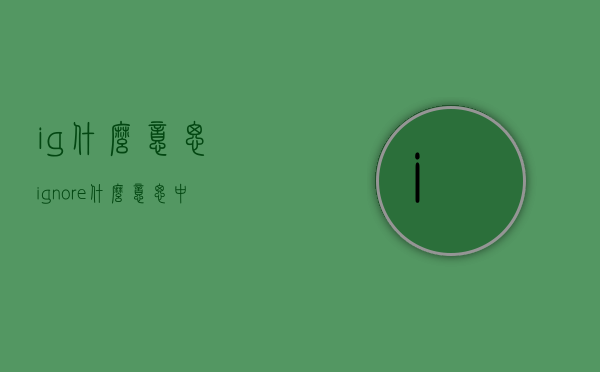 ig什么意思（ignore什么意思中文）