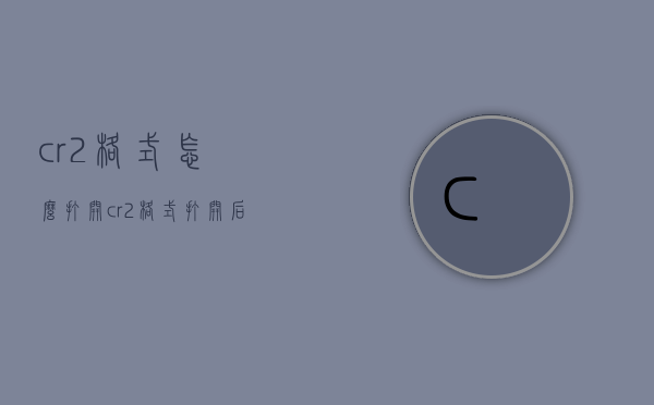 cr2格式怎么打开（cr2格式打开后色调不对）