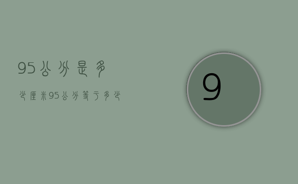 95公分是多少厘米（95公分等于多少米）