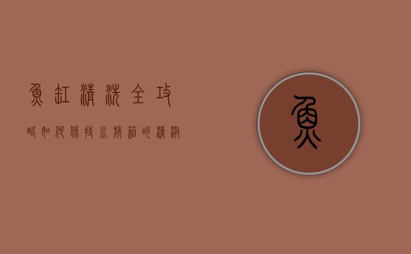 鱼缸清洗全攻略，如何保持水族箱的清澈与健康