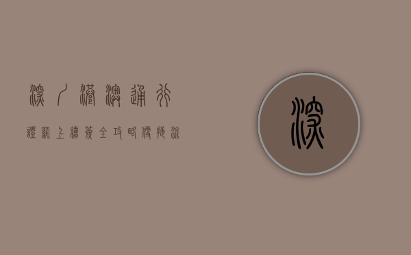深圳港澳通行证网上续签全攻略，便捷流程与注意事项