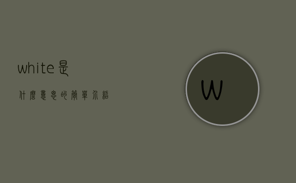 white是什么意思的简单介绍